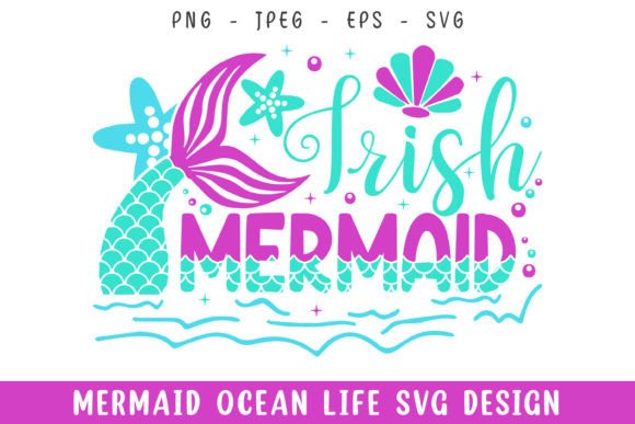 Irish Mermaid Ocean Life Design SVG: A Versatile Graphic for Crafters and Digital Sellers