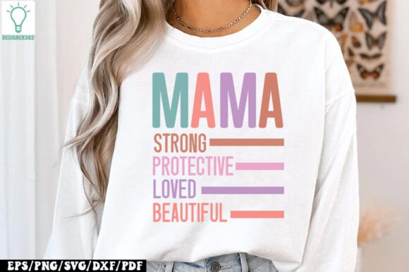 Mama Strong: A Graphic Design Asset with Heart for Crafts and Branding