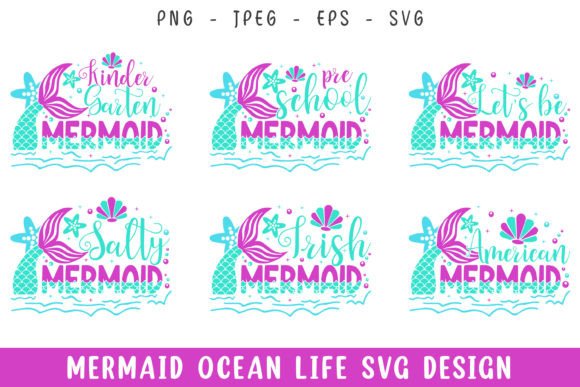 Mermaid Ocean Life SVG Design Bundle for Local Business Branding