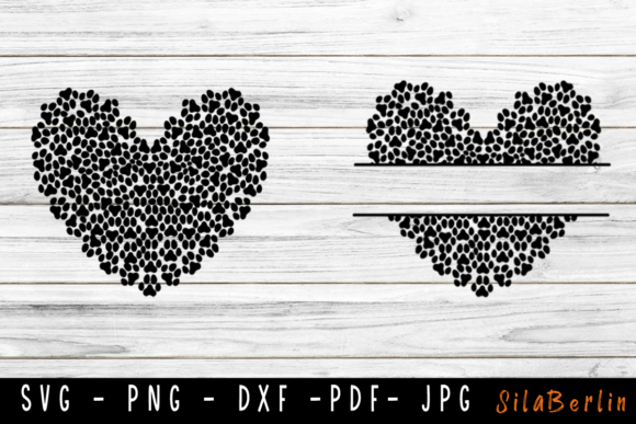 Paw Print Svg, Paw Heart Svg for Real Embroidery Projects