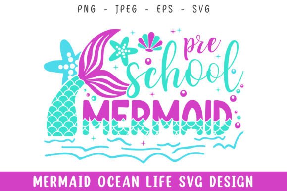 Preschool Mermaid Ocean Life Design SVG: A Vibrant Craft Asset for Creative Projects