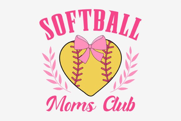 Softball Vintage Mama Mom Coquette Svg for Crafts and Graphics